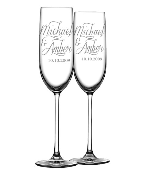 Bulk Custom Engraved Champagne Glasses with Logo