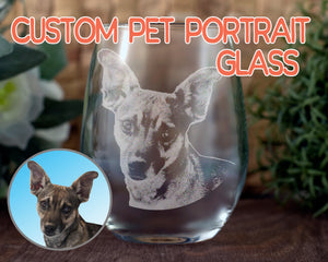 Custom Dog Pet Stemless Wine Glass