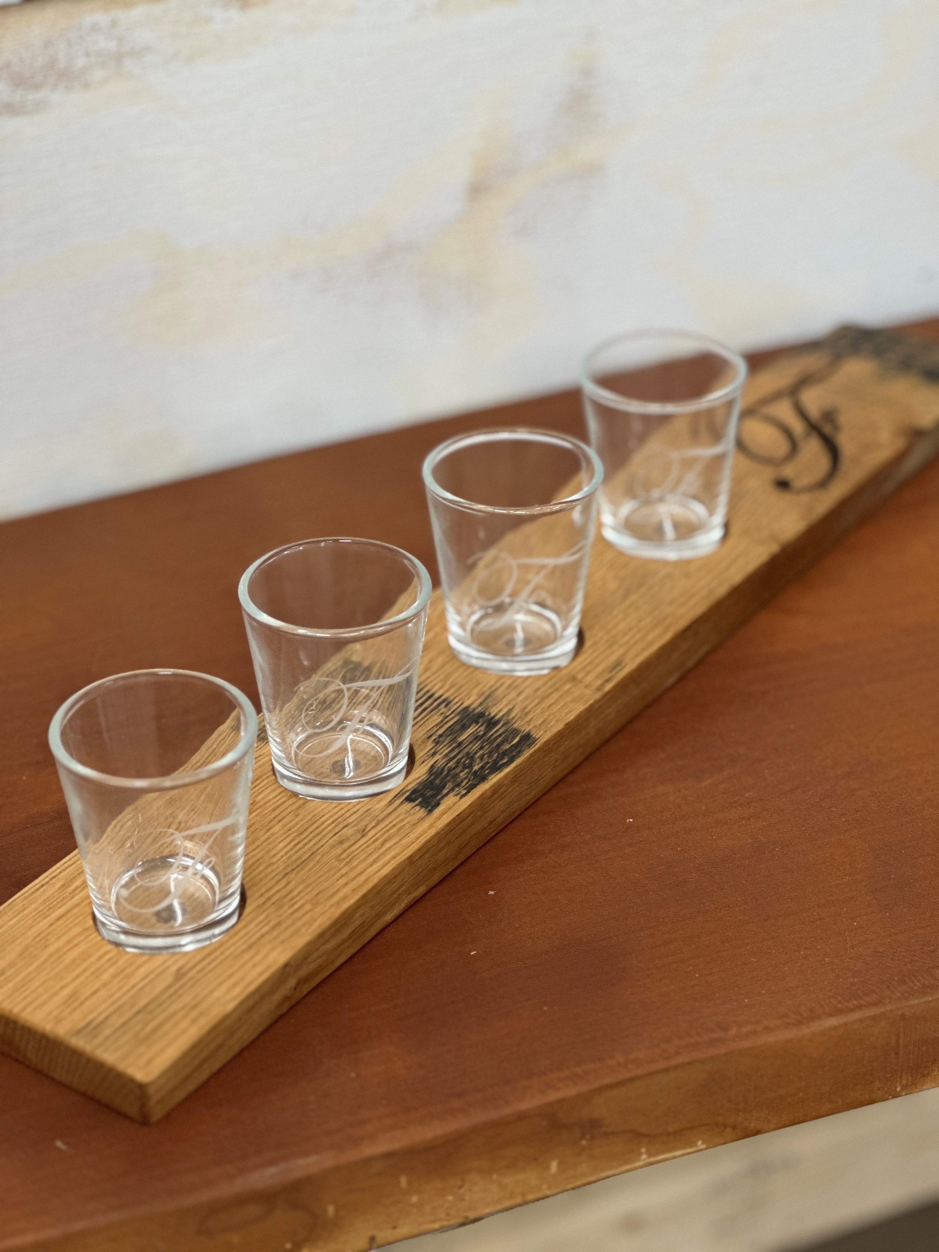 Authentic Customized Bourbon Barrel Stave Tasting Flight Board