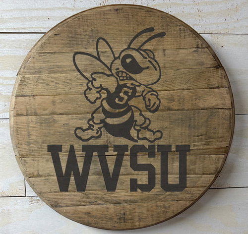 WVSU Stinger Engraved Authentic Bourbon Barrel Lids