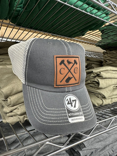 Cardinal Creek Cross Axe Leather Patch Soft Trucker hat