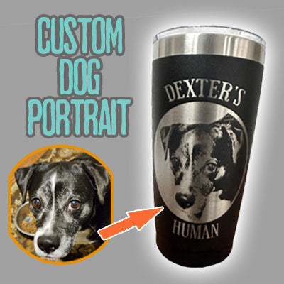 Custom Dog Pet Portrait 20 Oz Tumbler Coffee Mugs | Cardinal Creek   Cardinal Creek LLC