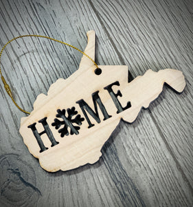 Home WV Wooden Christmas Ornament