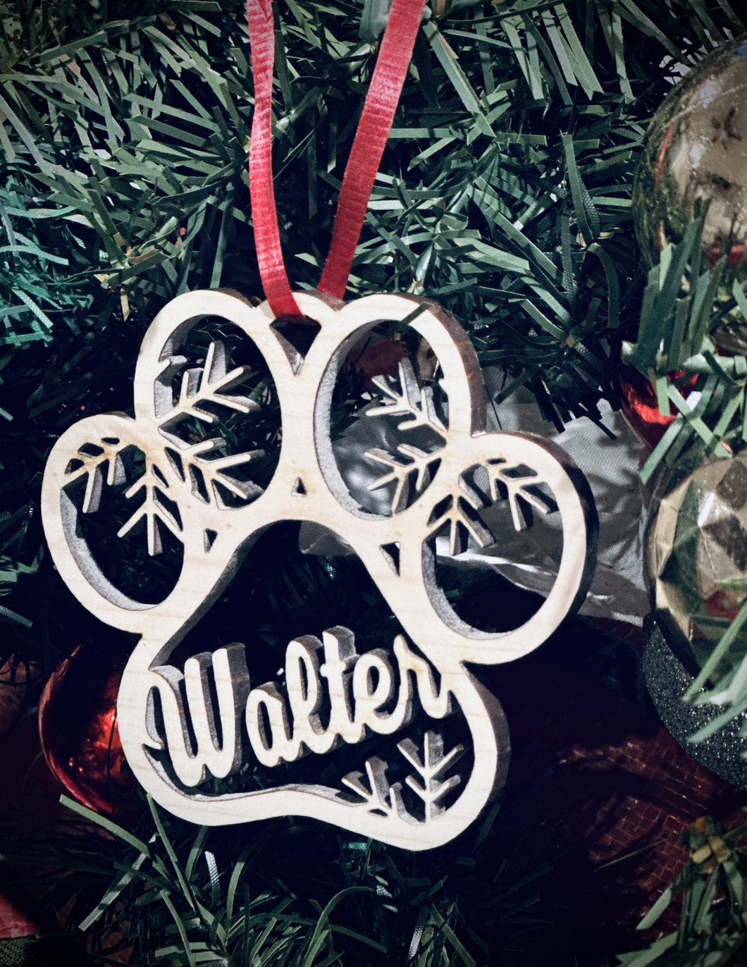 Customized Dog Paw Christmas Ornament