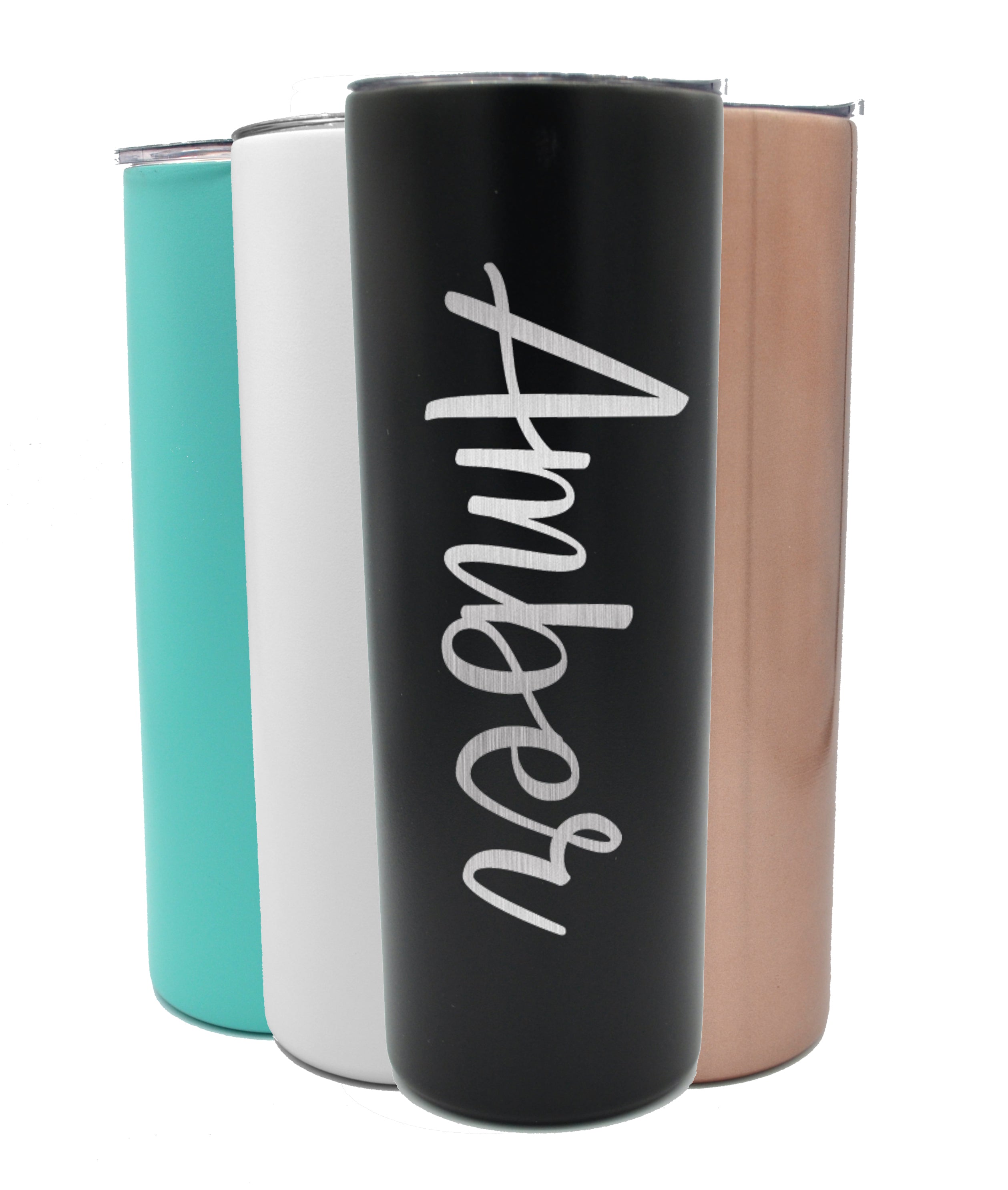 Laser Engraved Name Personalized 20 oz Skinny Tumbler-Choose Cup Color/Font