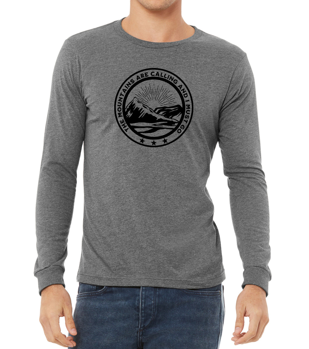 The Mountains Are Calling Adult Long Sleeve T Shirt - Unisex