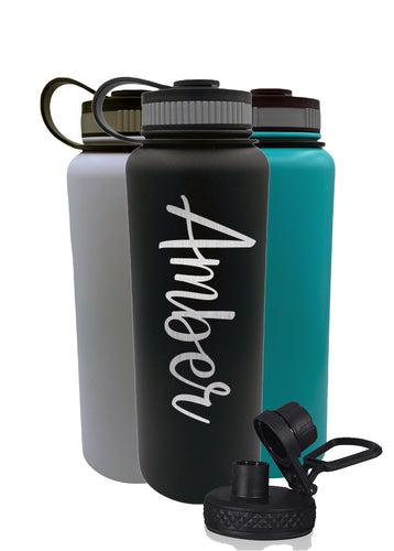 40 Oz Personalized Insulated Water Bottle - Script Font