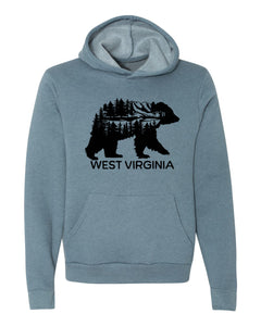 West Virginia Black Bear  Adult Hooded Sweatshirt - Unisex