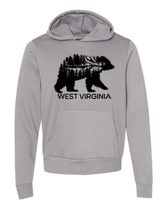 West Virginia Black Bear  Adult Hooded Sweatshirt - Unisex