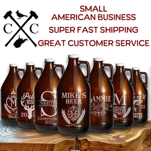 Personalized Engraved Beer Growler - 64 oz