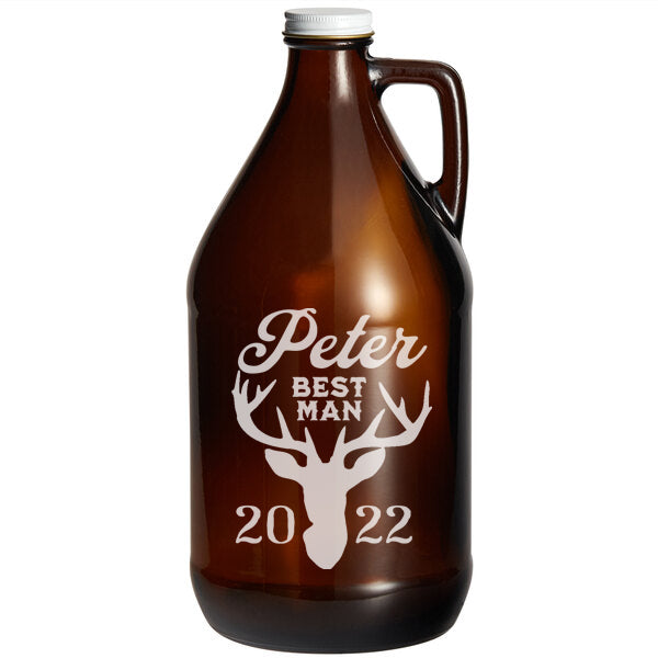 Deer Hunter Engraved Beer Growler - 64 oz