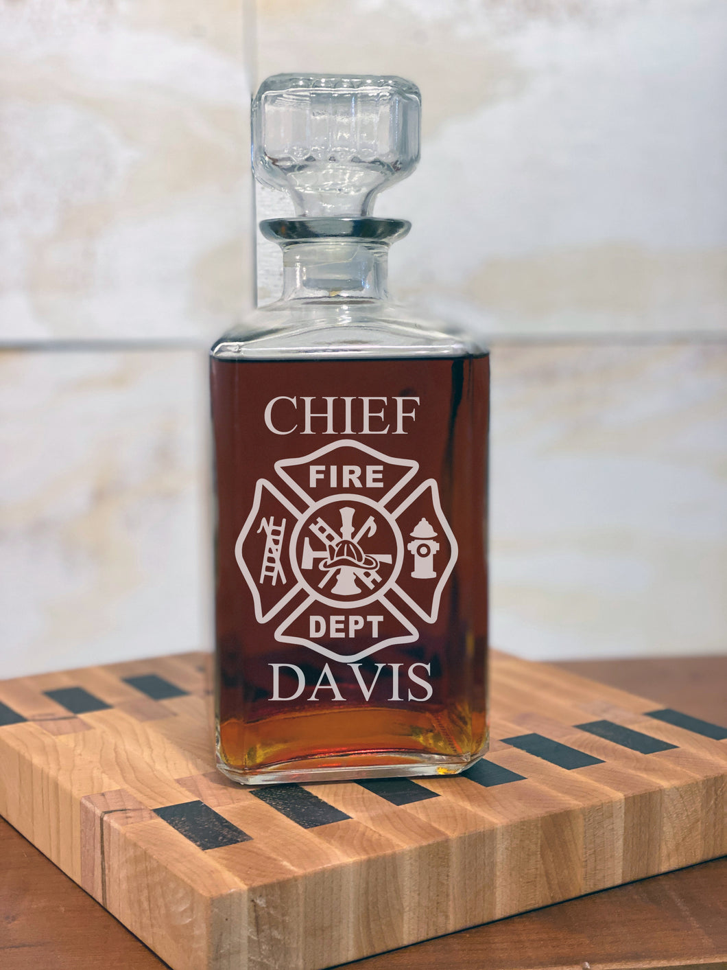 Firefighter Personalized Engraved Liquor Decanter