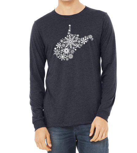 WV Snowflakes Adult Long Sleeve T Shirt - Unisex