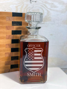 Police Personalized Engraved Liquor Decanter