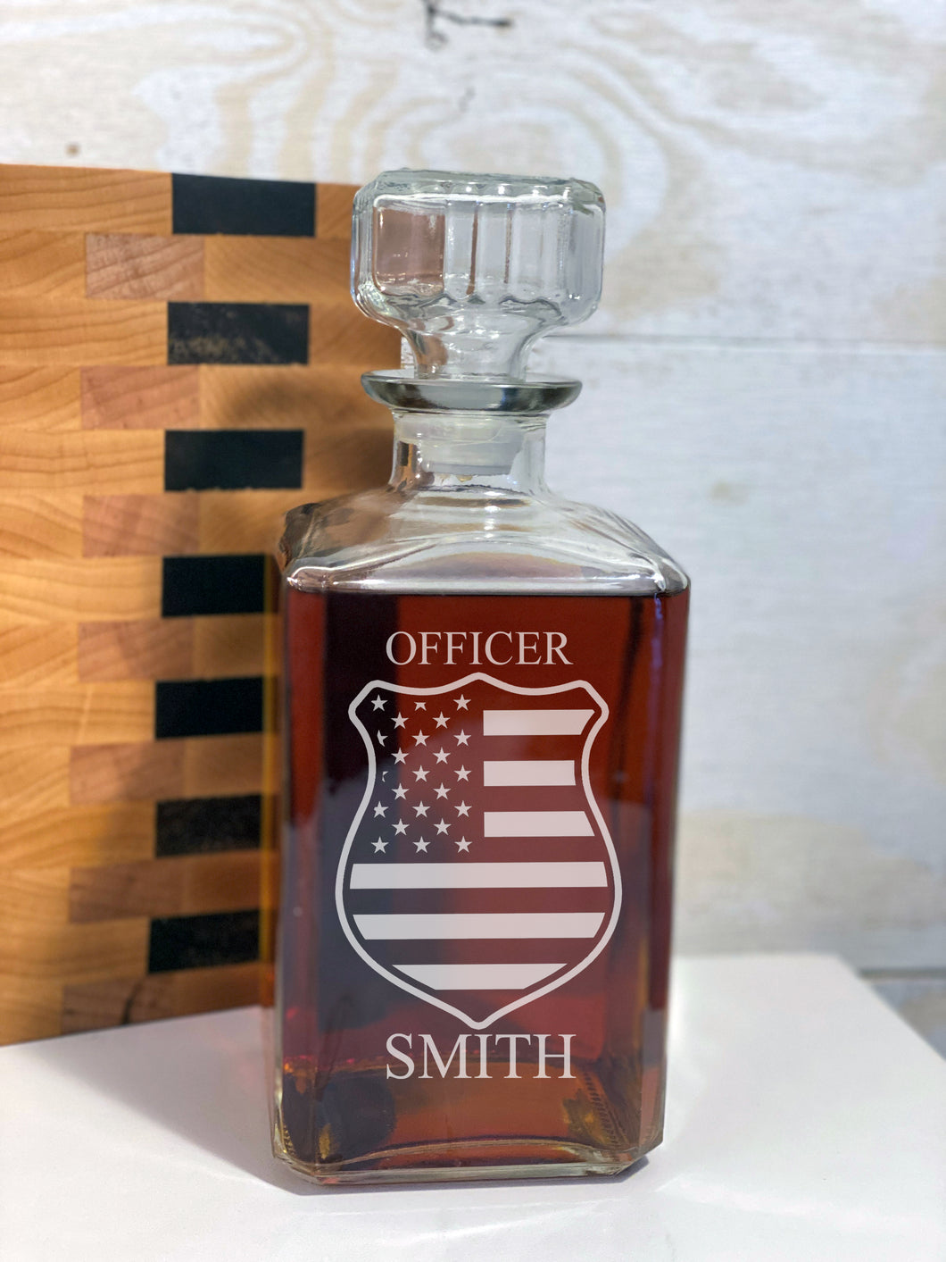 Police Personalized Engraved Liquor Decanter