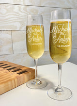 Wedding Engraved Glass Champagne Toasting Flutes Set of 12