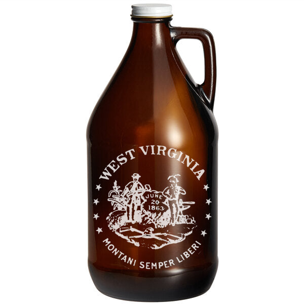 West Virginia Seal Engraved Beer Growler - 64 oz