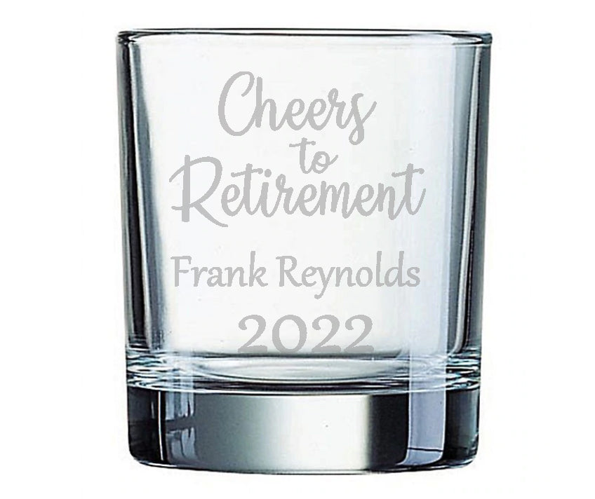 Retirement Personalized Engraved Rocks Glass