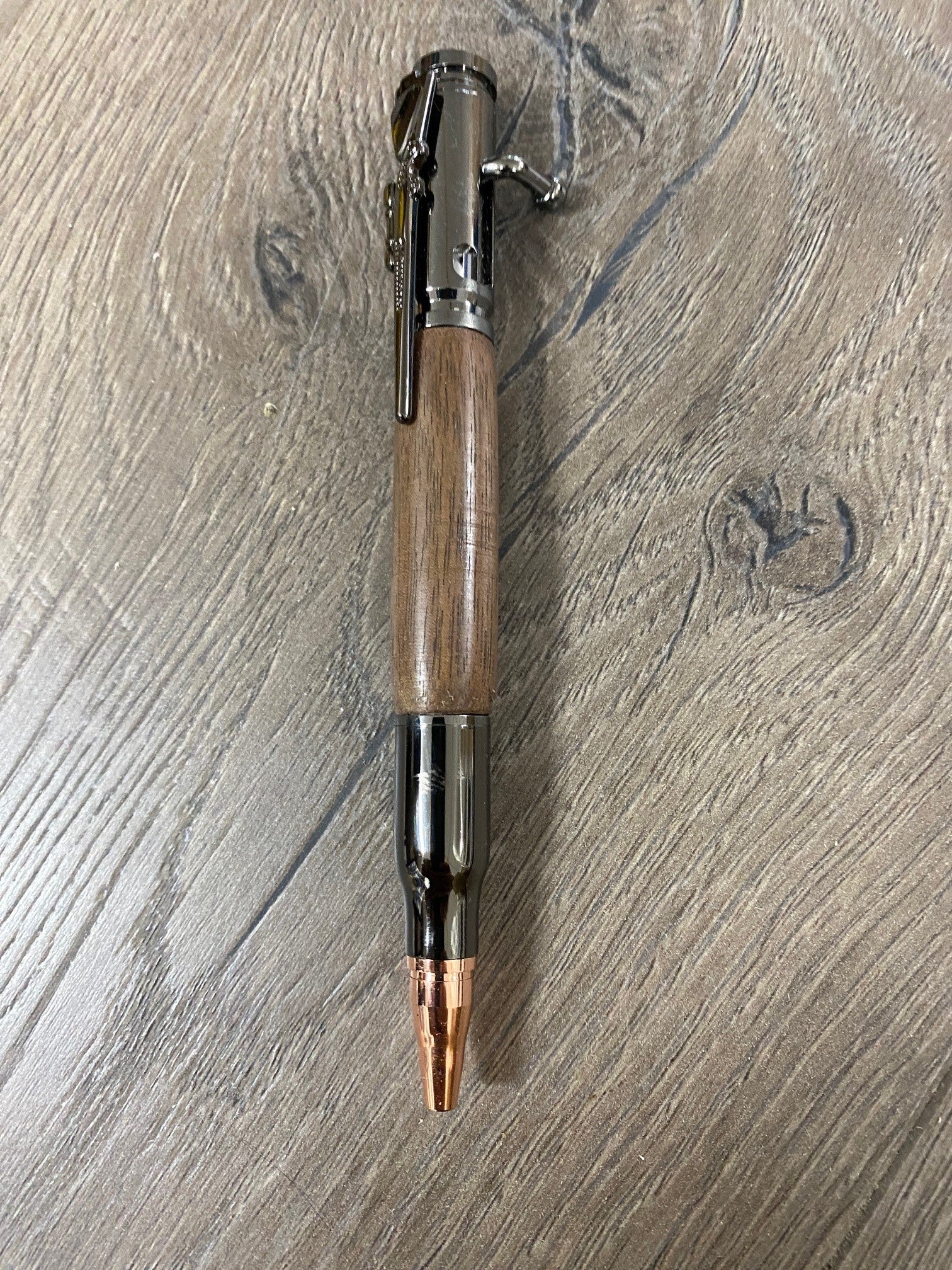 Handmade Walnut wood bullet bolt action ink pen made in West